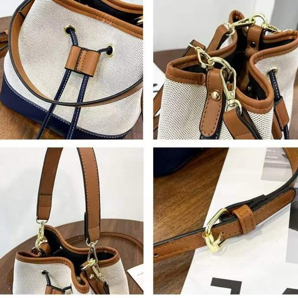 Small Bucket Style Convertible Backpack Bucket Women Bag Crossbody Bag - Picture 9 of 9